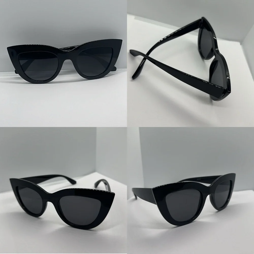 NWT Chic Black Cat Eye Sunglasses - UVProtection - Vintage Inspired Glamour